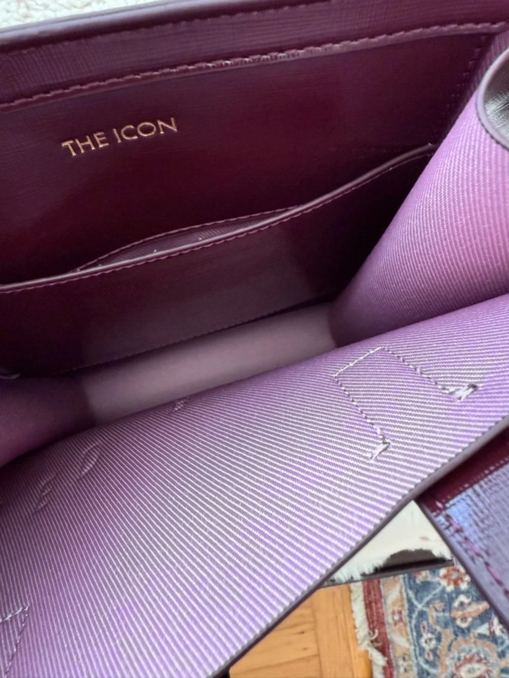 Ted Baker NWT Burgundy Tote with Floral Charm - Picture 2 of 2